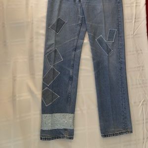 LEVI’S VINTAGE France blue Jean PATCHED SEQUINS 30
